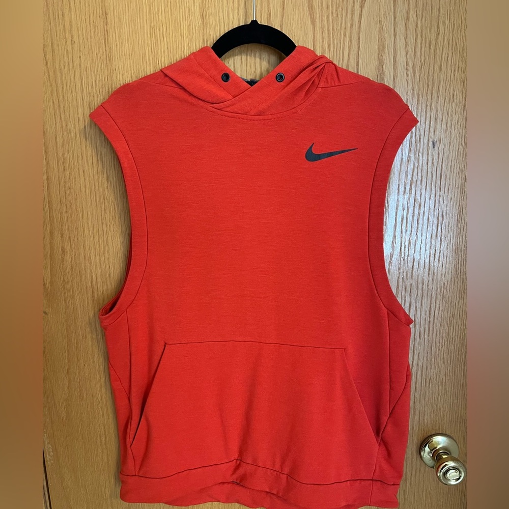 Orange Nike Sleeveless Hoodie